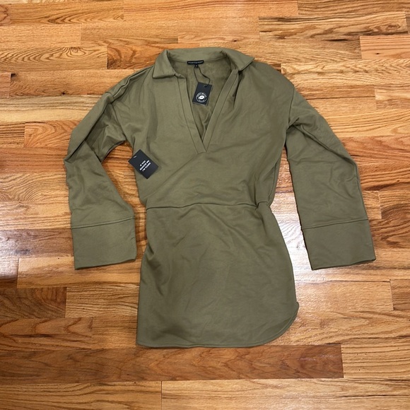 Noughts & Kisses Celina Khaki Jersey Dress - Picture 4 of 12